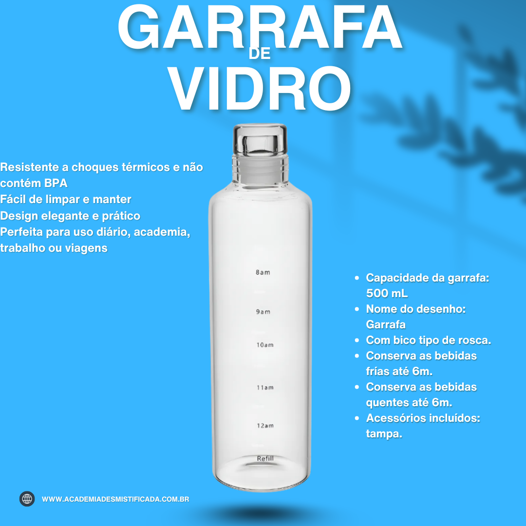 garrafa de vidro borossilicato 500ml Água e suco home&co garrafa de vidro borossilicato 500ml Água e suco home&co