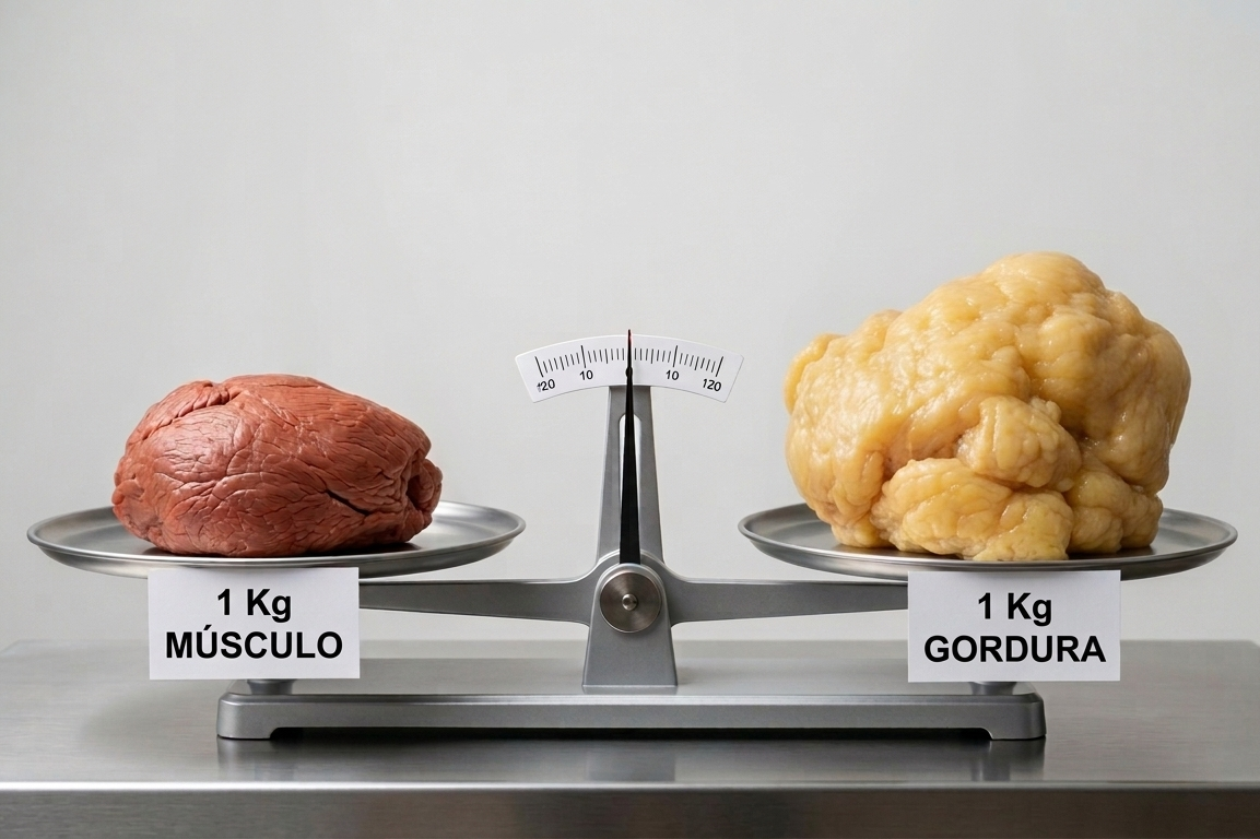 gordura e musculo comparaçao